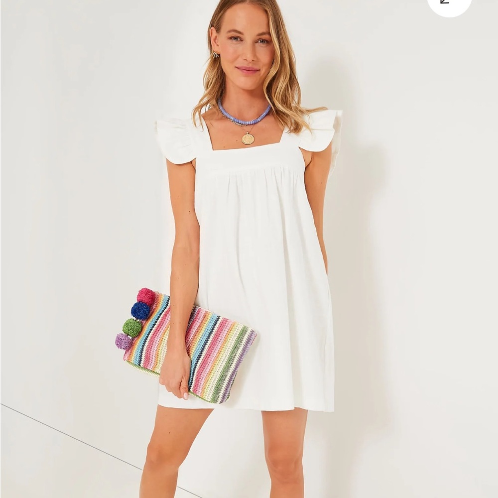 NWT.  White Hazel Flutter Sleeve Dress from Pomander Place, size medium